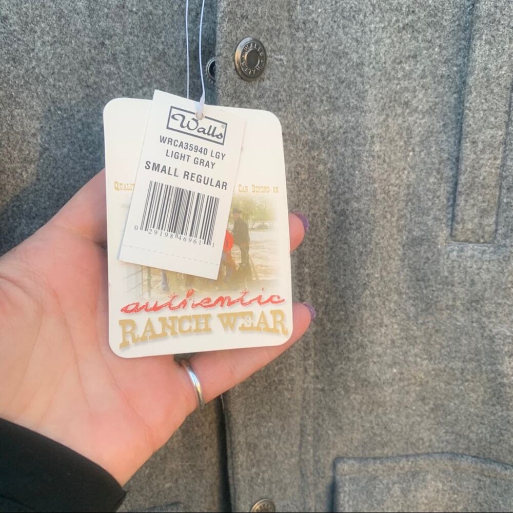 Walls Ranch Wear gray wool jacket Ranch Rodeo Cowboy SMALL NWT - Picture 3 of 5